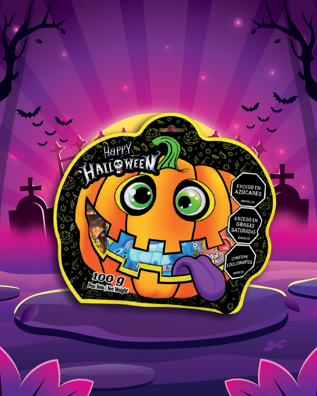 BOLSA HALLOWEEN CALABAZA 100G